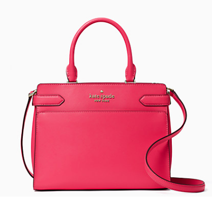 Staci Saffiano Leather Satchel-Coral