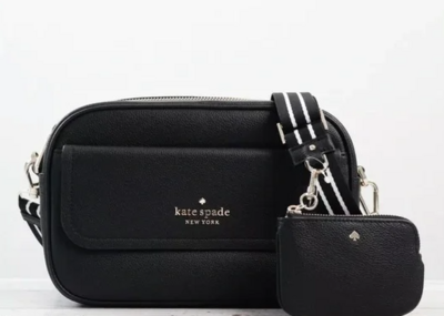 Rosie Pebbled Flap Camera Bag-Black