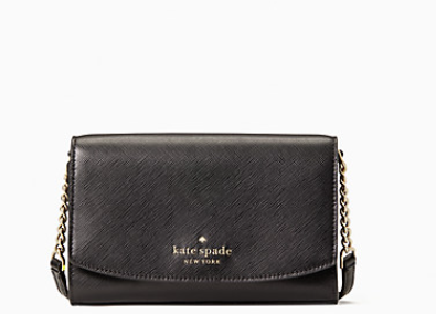 Staci Leather Small Flap Crossbody-Black