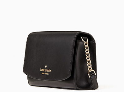 Staci Leather Small Flap Crossbody-Black