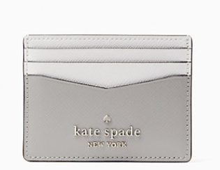 Staci Slim Card Holder-Grey/White