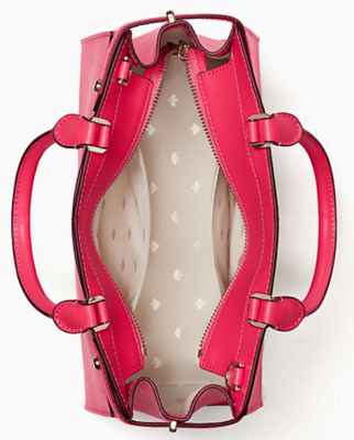 Staci Saffiano Leather Satchel-Coral