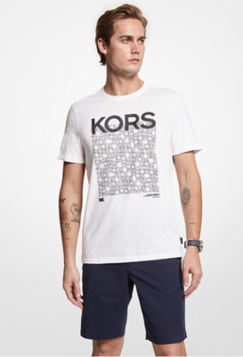 Newsprint Tee-White
