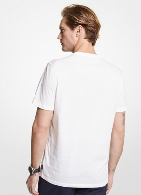 Newsprint Tee-White