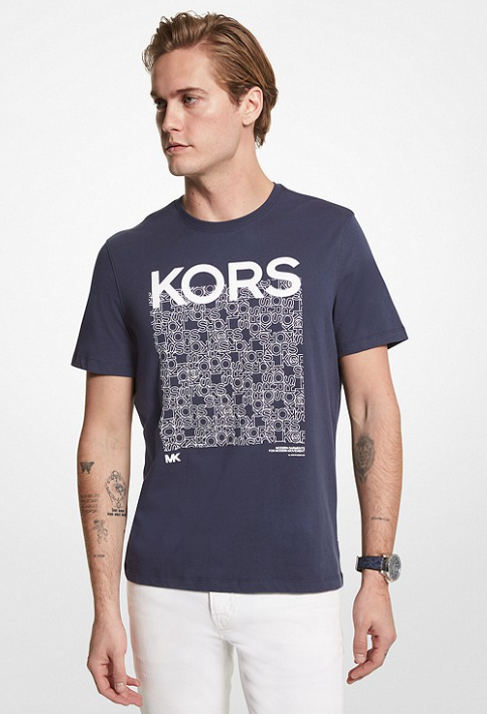 Newsprint Tee-Midnight