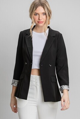 Cuffed BlazerJacket-Black/Snake