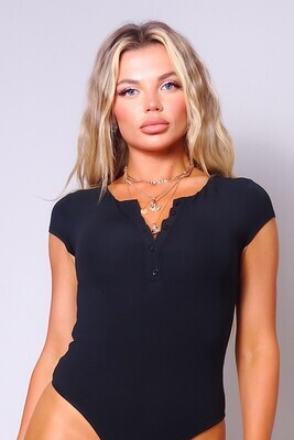 CT10179 Button Up Bodysuit-Black