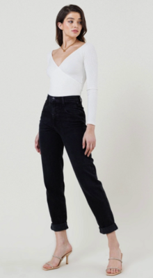 P1707 Vintage Mom Jeans-Black