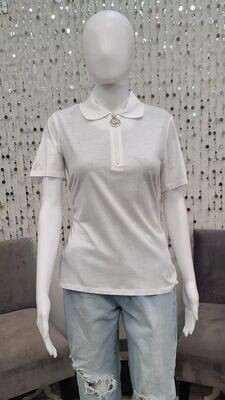 MS250LS6 MKGO Zip Polo-White