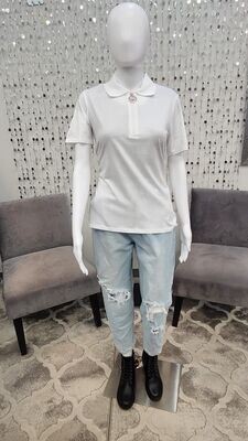 MS250LS6 MKGO Zip Polo-White