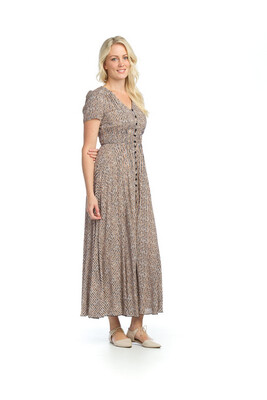PD-12521 Striped SS Button Dress