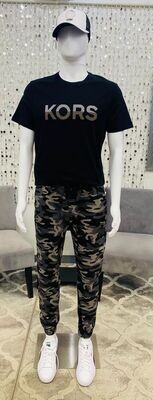CU2513TF Micro Dot Kors Tee-Black