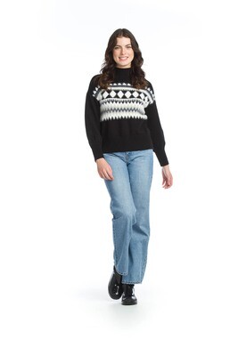ST-13306 Eyelash Fairisle Knit Sweater-Multi