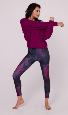2029 High Rise Legging-Boysenberry Marble