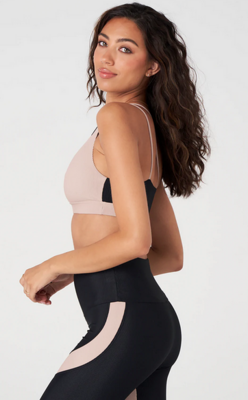 3822 Sutra Bra-Black Rib-Rose Combo