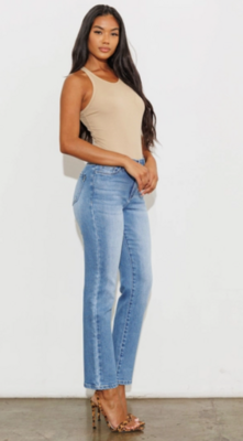 Rather Be Straight Jeans-Medium Stone