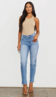 Rather Be Straight Jeans-Medium Stone