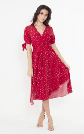 Z028520 Dahlias Dress-Burgundy