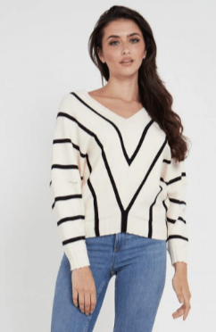 A027831 Hibiscus Sweater Top-Cream
