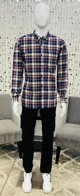 1021 Goodwin Checked Button Shirt-Navy
