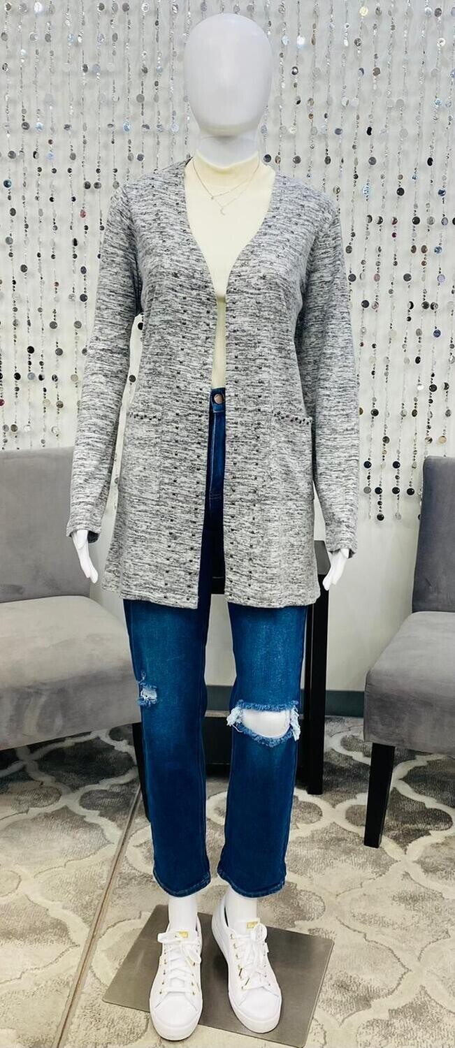 46243 Kleio Cardigan- Grey Melange
