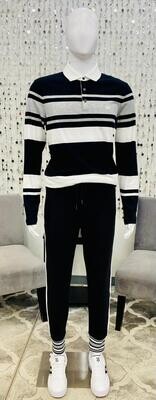 CF2512I7 Bamboo Stripe Polo-Black