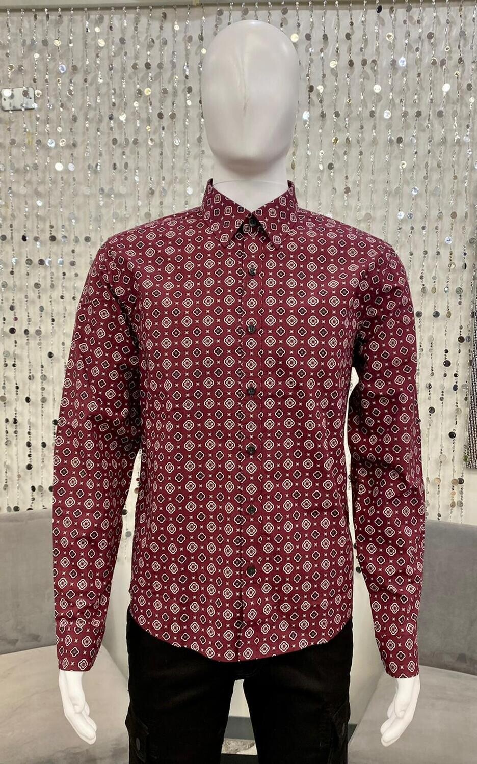 CF2404I7 Relaxed Foulrd Shirt-Merlot