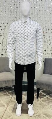CF240052 Slim L/S Paisley Shirt-River Blue