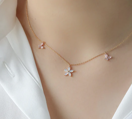 Flora Butterfly Necklace-Rose Gold