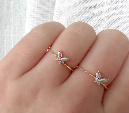 Iridescent Butterfly Ring-Gold