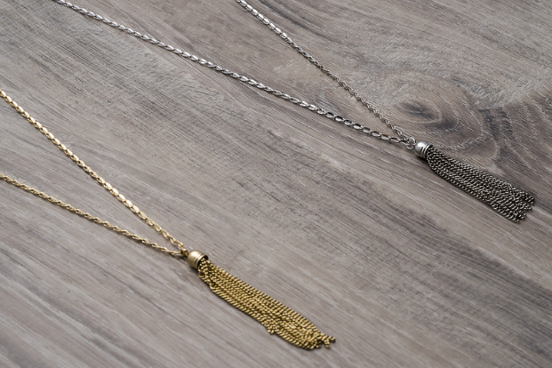 6N1 Long Tassle Pendant Necklace-Silver