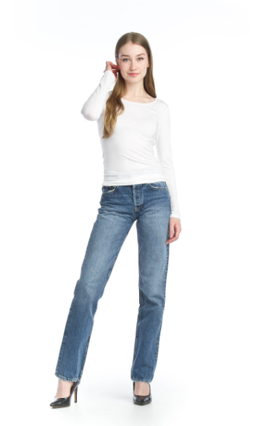 PT-11036 Basic Stretch Long SleeveTop-White