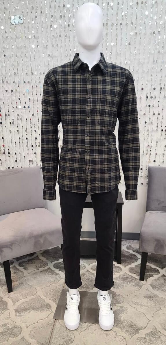 CF2404J7 LS Flannel Utility Shirt-Olive