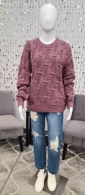 4049 Janie Dropped Shoulder Sweater-Purple