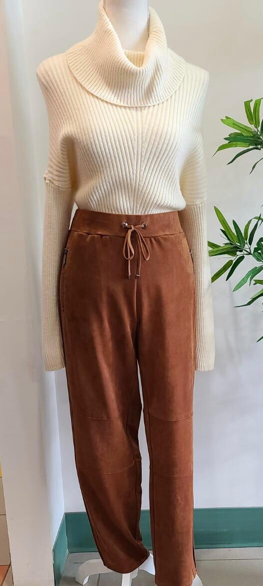 222012 Suede Knit Pant-Caramel