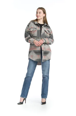 13739 Global Shacket W Pockets-Pink