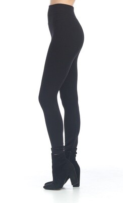 7508 Solid Fleece Lined Leggings-Black