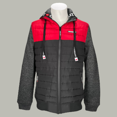 MS100-438 Hooded Jacket-Blk/Red