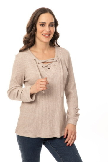 7930 Bali Rib Sweater Top-Pink