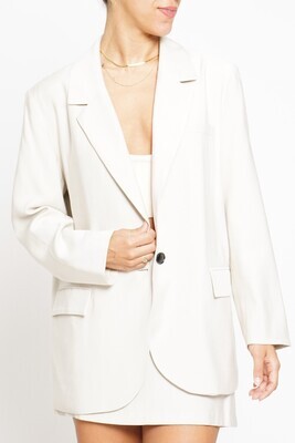 Oversized Lined Blazer-Stone