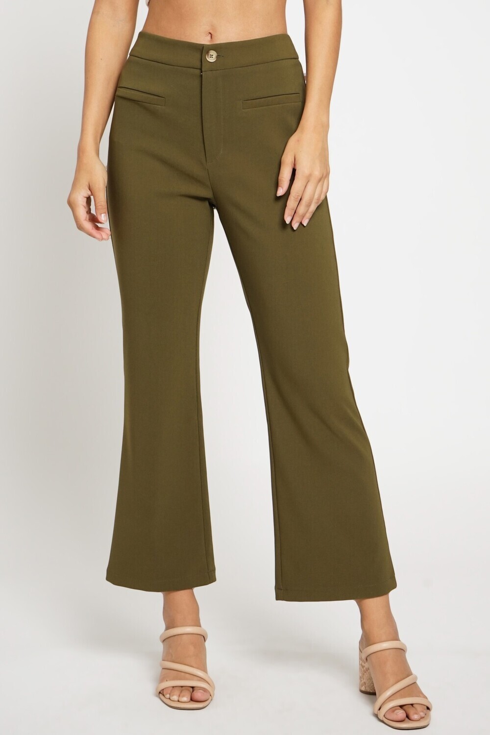 Stretch Woven Pants-Olive