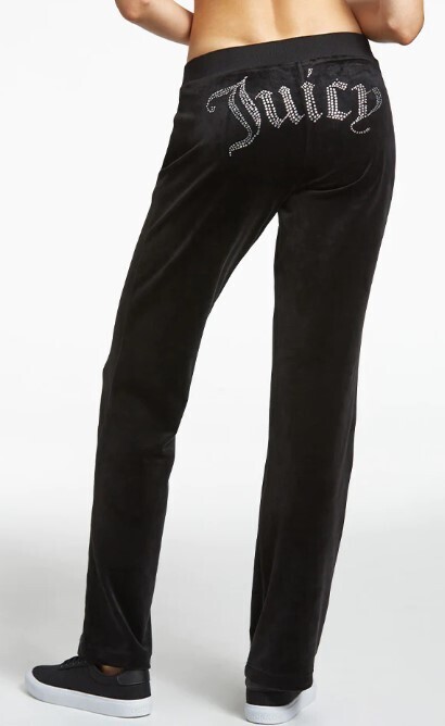 OG Big Bling Velour Track Pants - Black