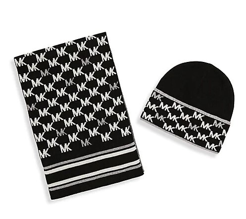 539329 MK Lattice Scarf-Black