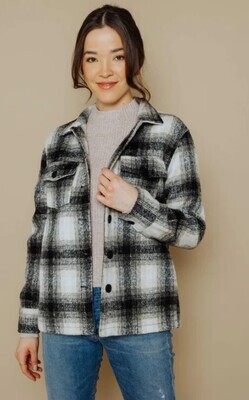 1355 Sammi Brushed Plaid Boxy Jacket-Soft Neutrals