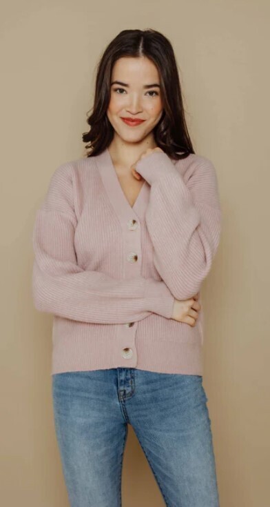 1201 Crystal Supersoft Cardi-Icy Pink