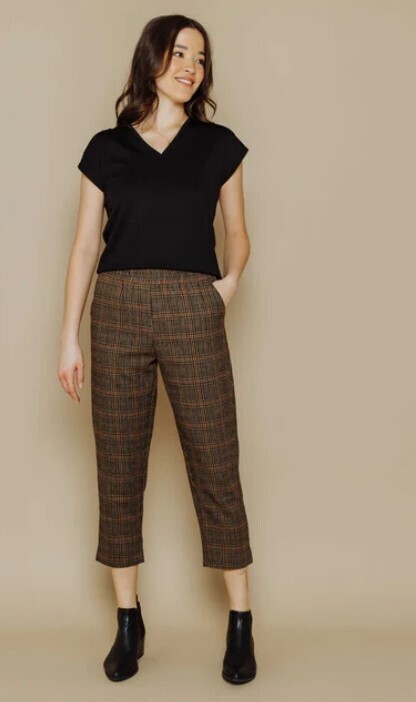 1250- Lou Dressy Woven Pant-Black Twist
