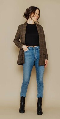 1352 Celine Oversize Blazer-Black Twist