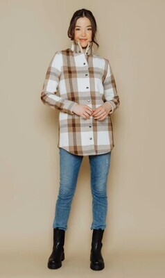 1354 Demi Sherpa Lined Jacket-Natural Plaid