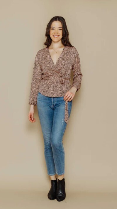 1050 Leila Wrap Blouse-Painted Spots