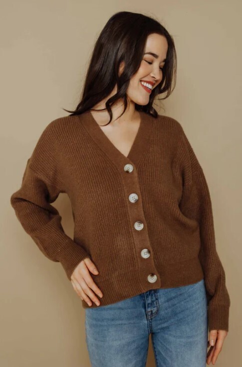 1201 Crystal Supersoft Cardi-Camel